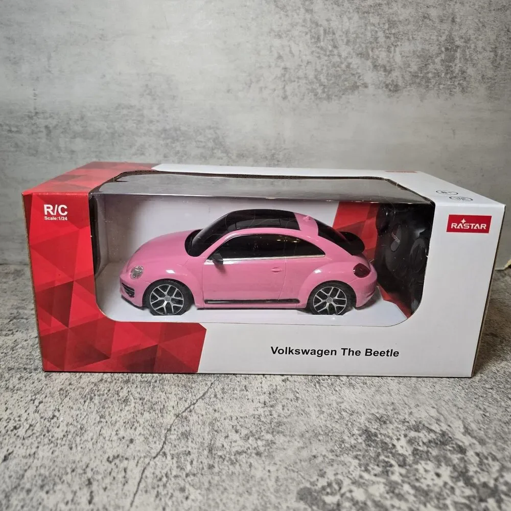 RASTAR Volkswagen Beetle RC Car Pink 1:24 Scale Remote Control Toy Car, R/C New